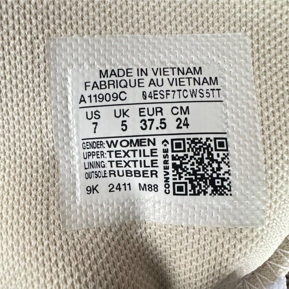 ⭐Converse Chuck Taylor Wedge Platform Sz 7 Womens Shoes Sneakers Black A11909C⭐ - Picture 8 of 8